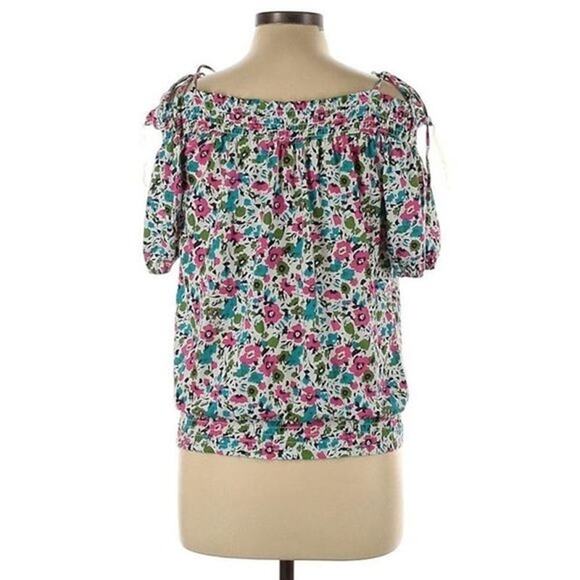 Energie Women’s Cold Shoulder Floral Print Blouse - Size Large - Picture 3 of 6